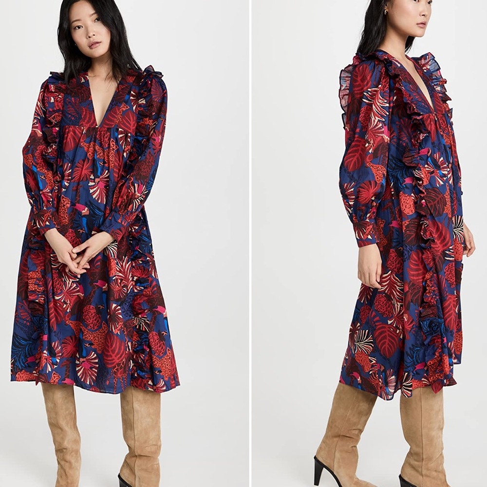 NWT- FARM Rio Cotton Midi Dress